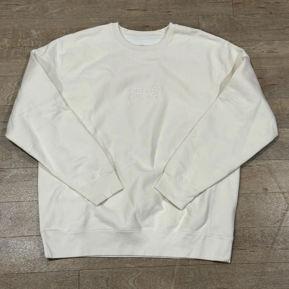 Adele 'Hello It's Me' Off White Crewneck Pullover Sweatshirt Size XXL - Picture 1 of 4